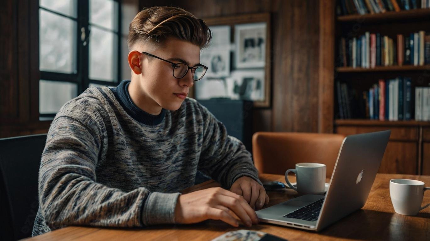 Download Free Men Using Laptop loading=
