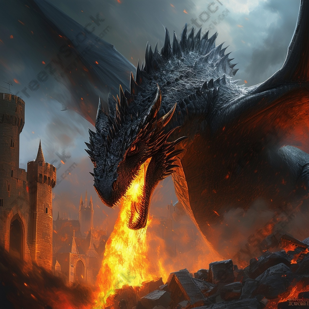 Download Free Dragon Breathing Fire 4K Wallpaper loading=