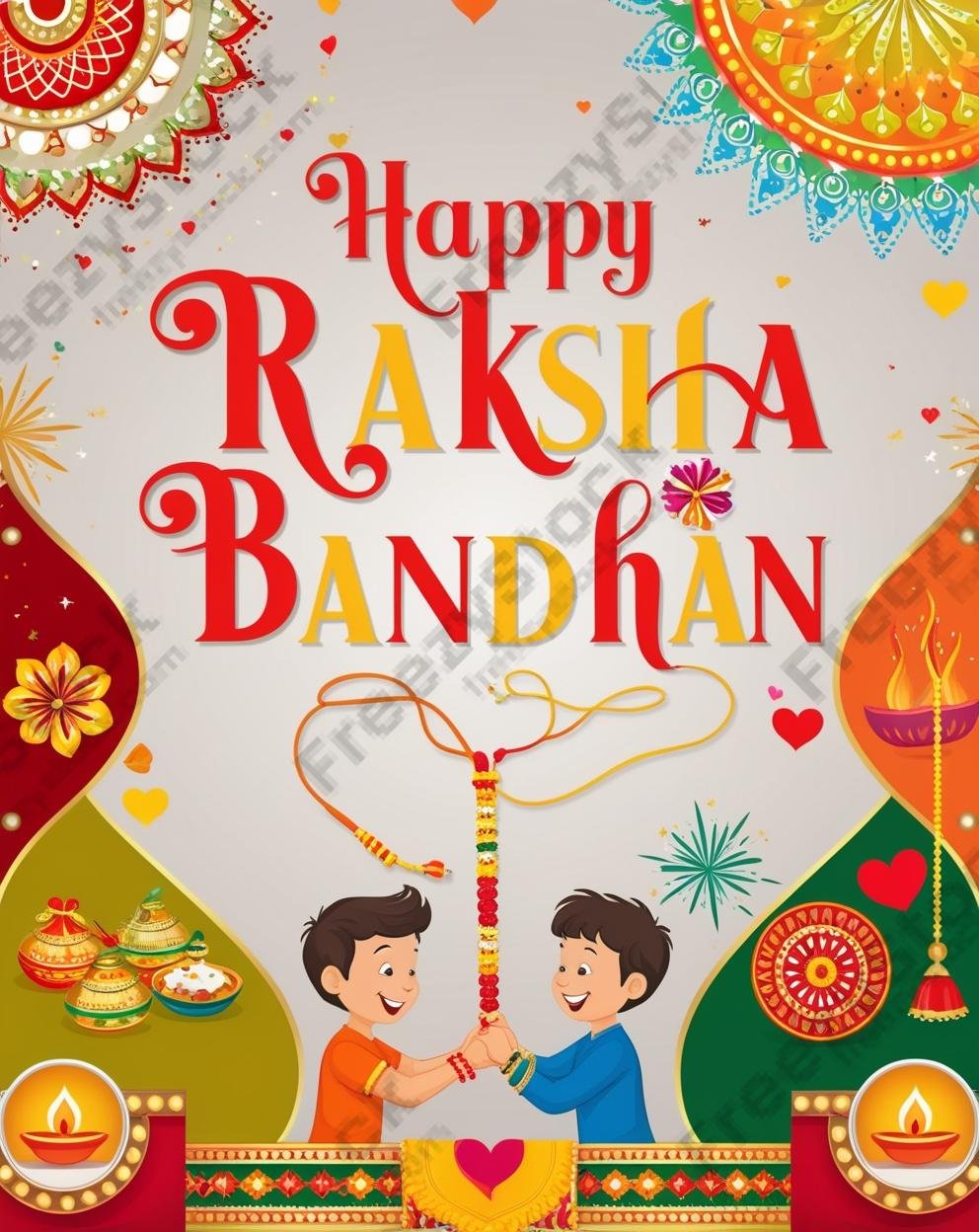 Download Free Happy Rakshabandhan Artwork loading=