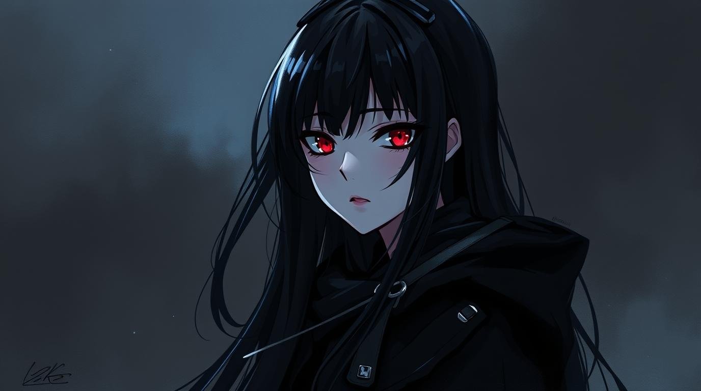 Download Free Dark Anime Girl wallpaper loading=