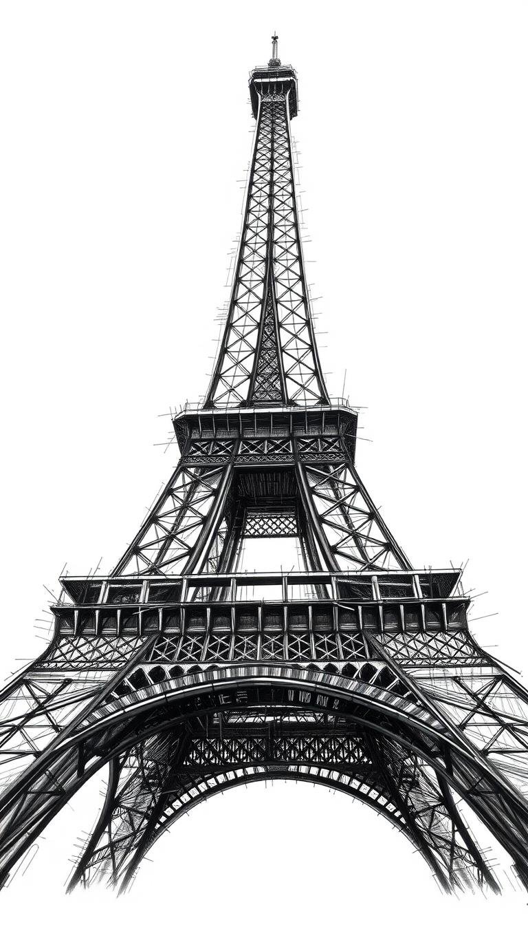 Download Free Eiffel tower sketch wallpaper for Iphone loading=