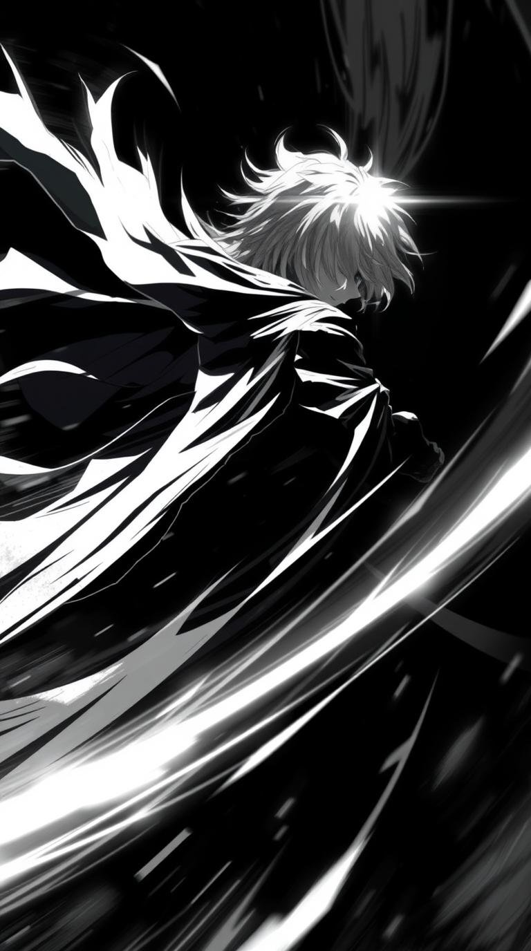 Download Free Anime black and white wallpaper HD