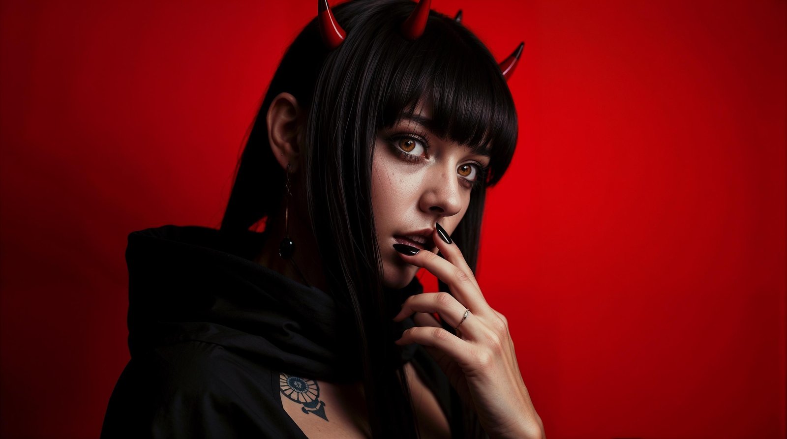 Download Free Anime demon girl red wallpaper for PC loading=