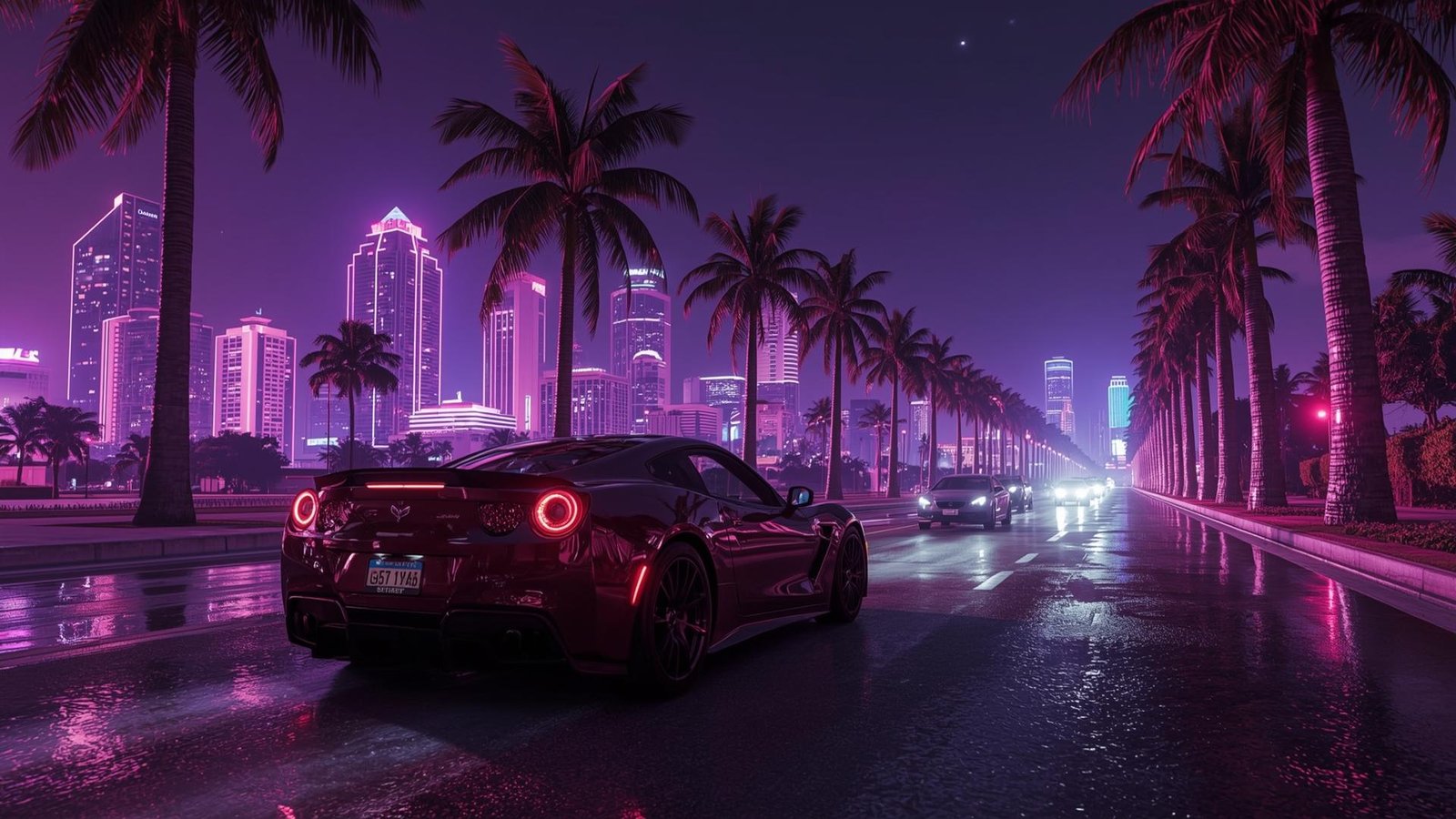 Download Free gta 6 neon city wallpaper