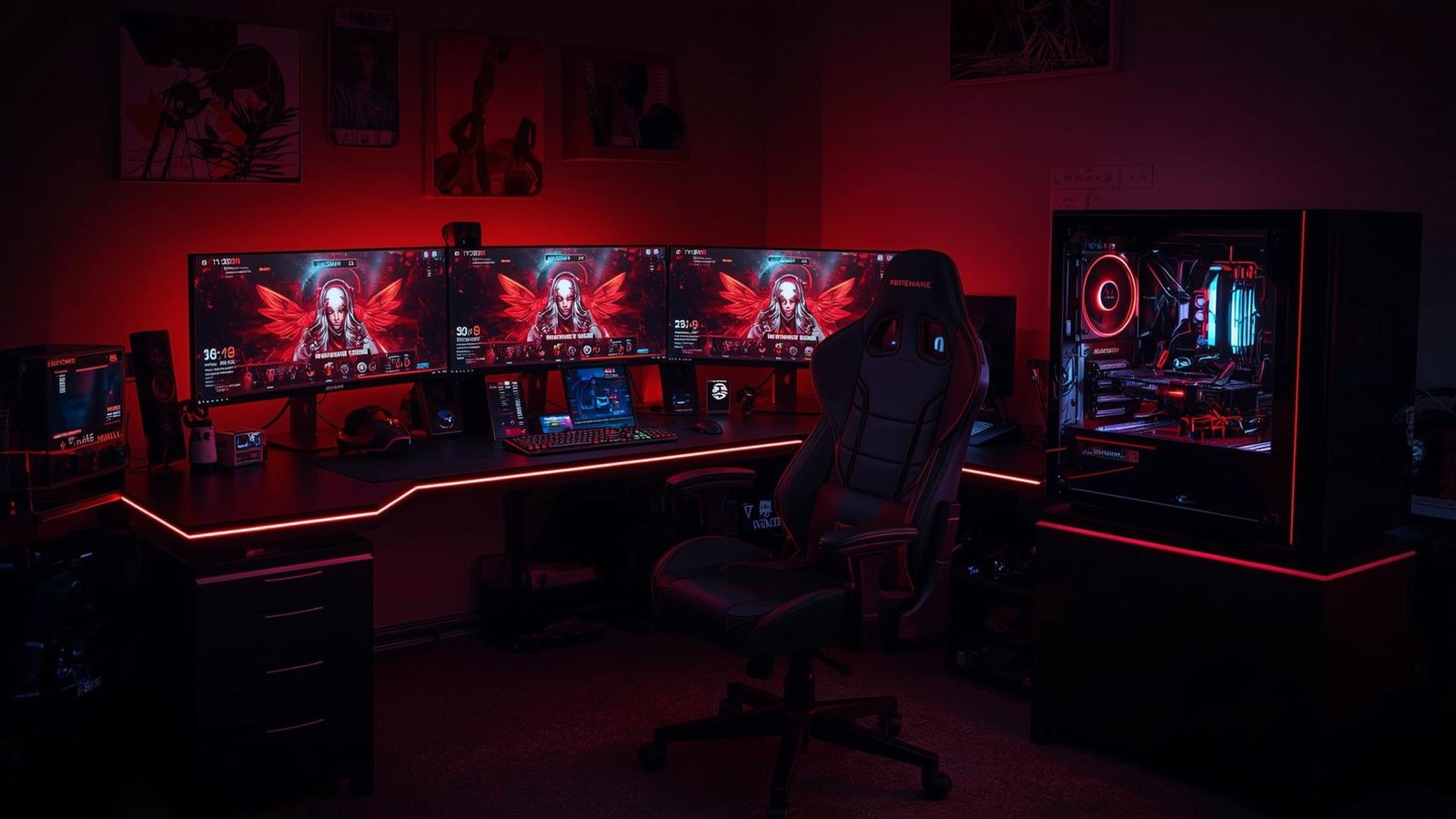 Download Free Red Gaming Room Wallpaper Aesthetic
