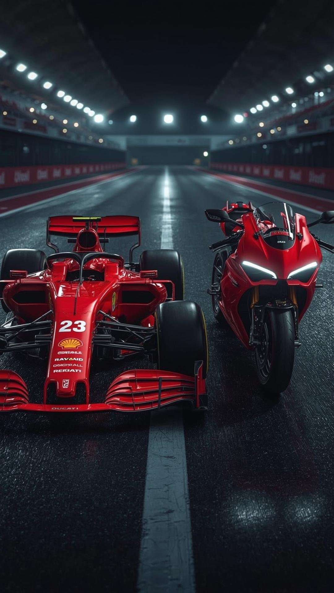 Download Free Modern Car and Bike Duo Wallpaper