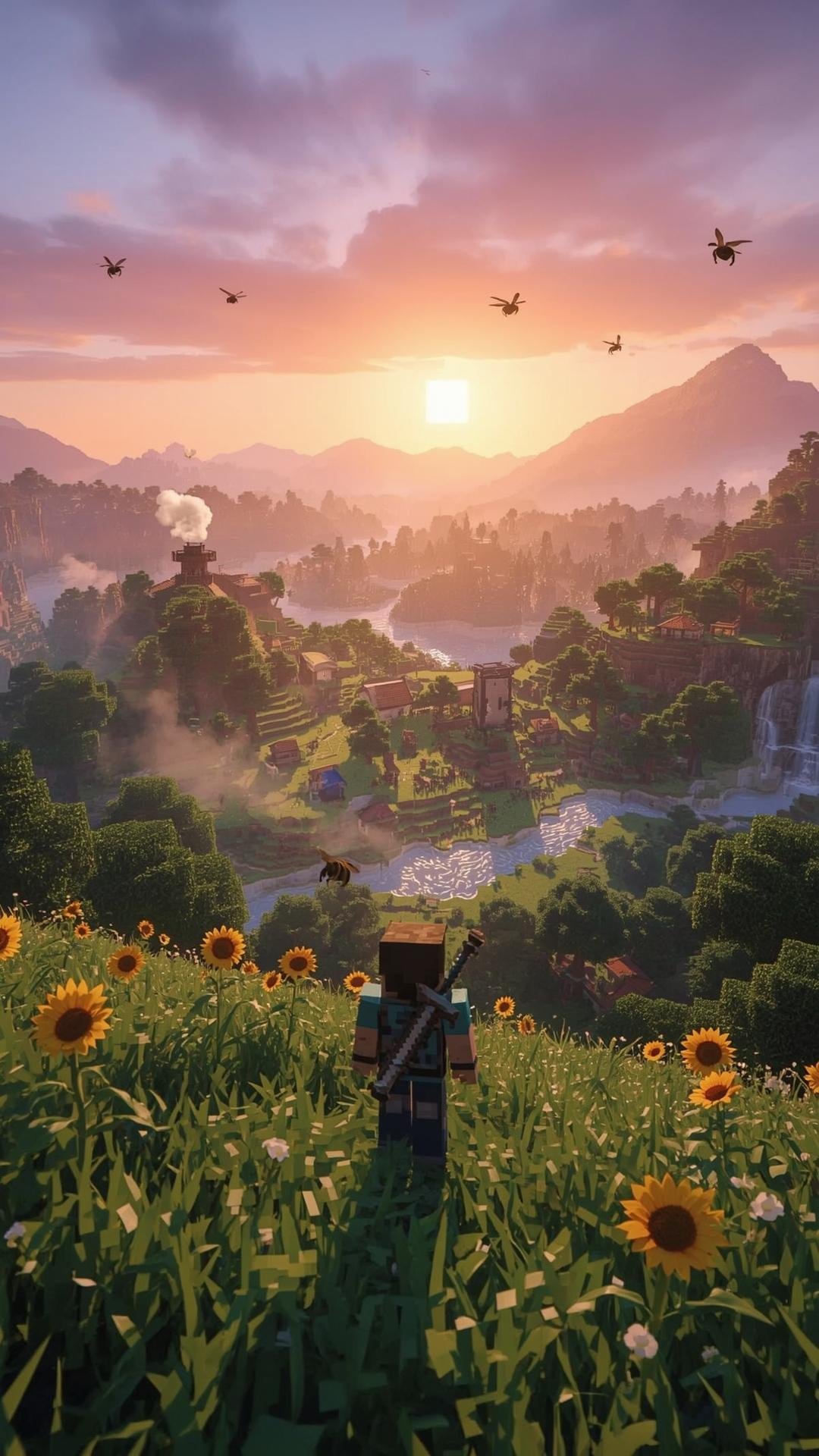 Download Free Vibrant Minecraft Scenery Wallpaper