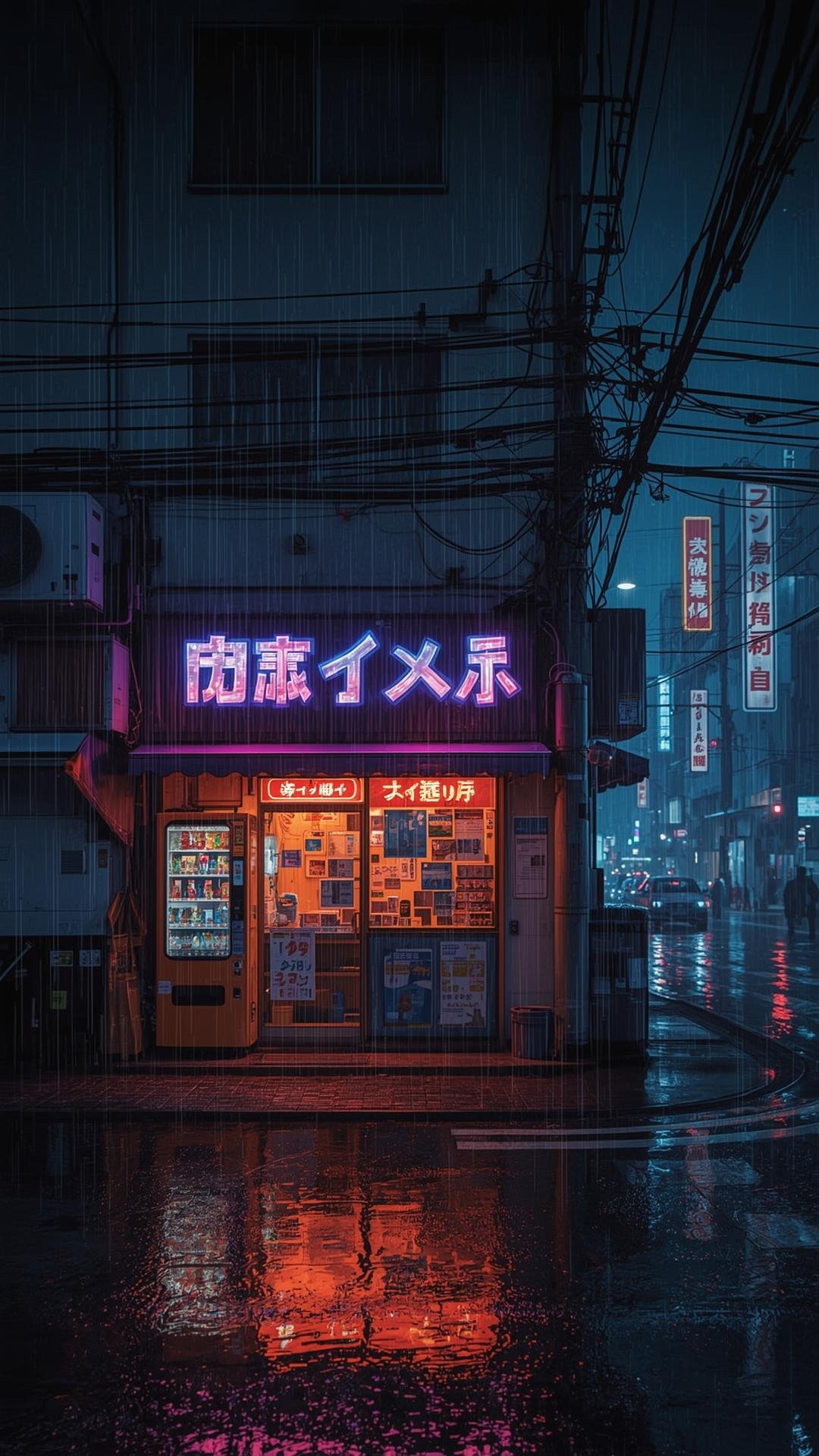Download Free Anime Shop In Rain Wallpaper