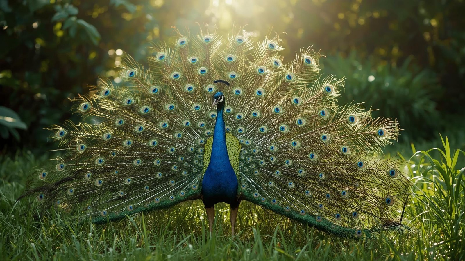 Download Free Vibrant Peacock Standing in Nature