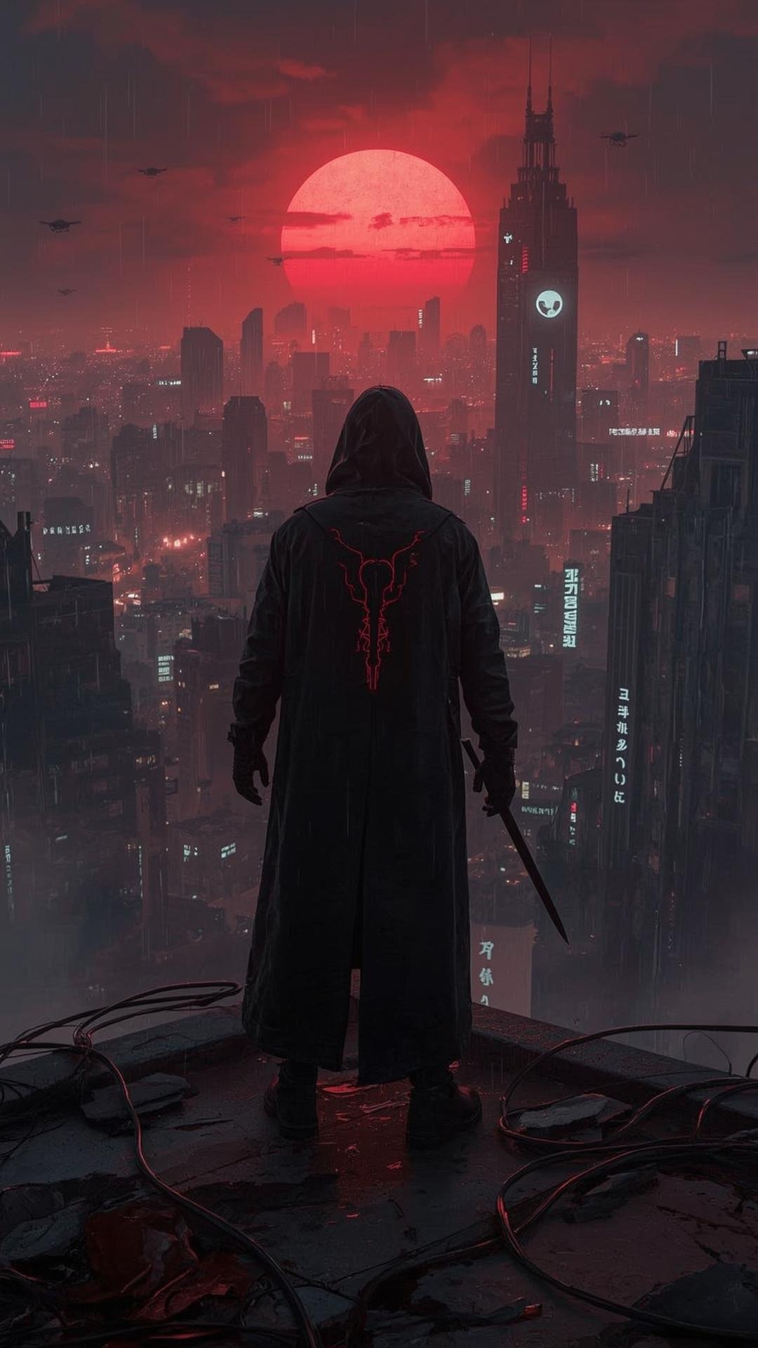 Download Free Ninja Neon Red Wallpaper