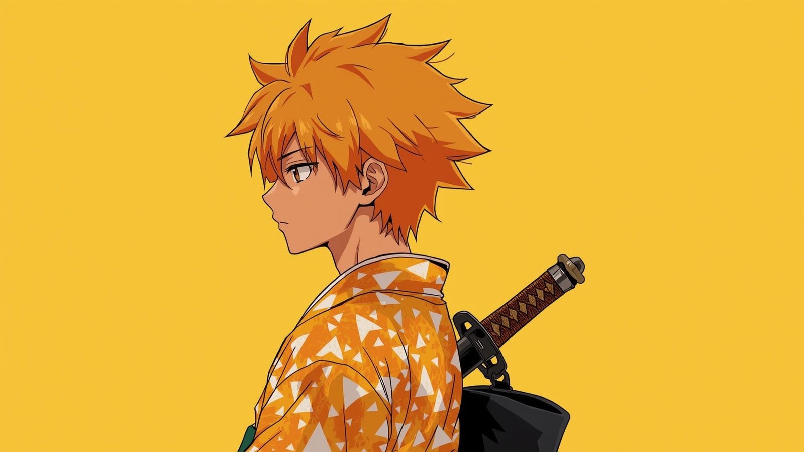 Download Free Zenitsu Minimalist Anime Wallpaper