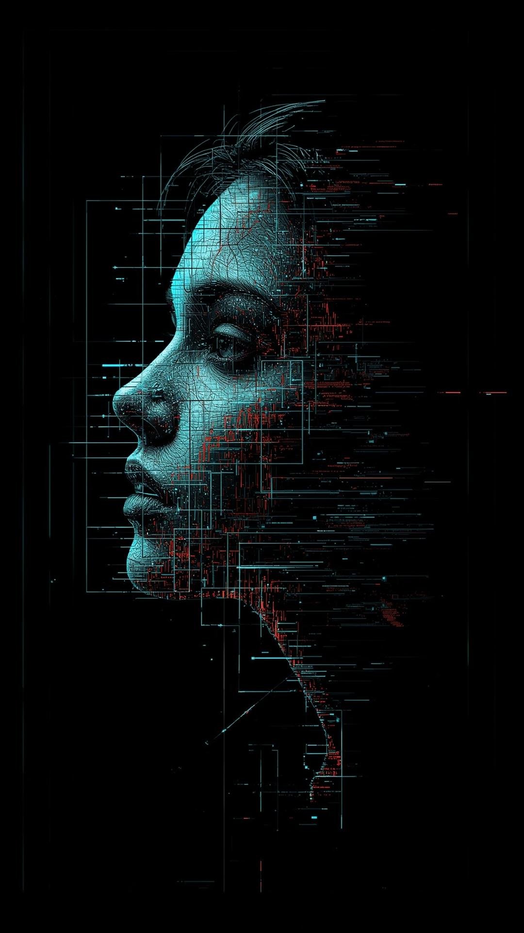 Download Free Fragmented Digital Face