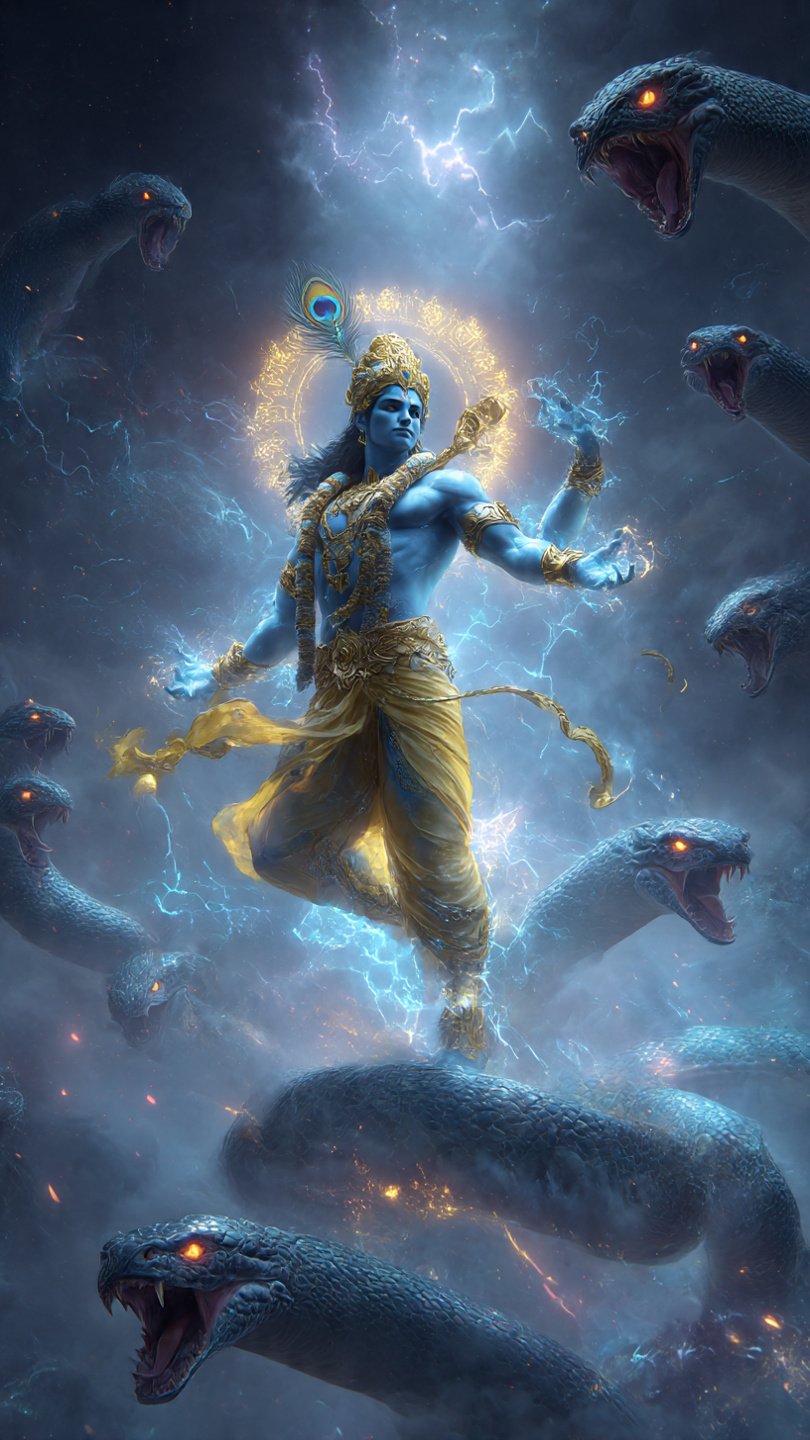 Krishna Vs Kalia Naag 4k Mobile