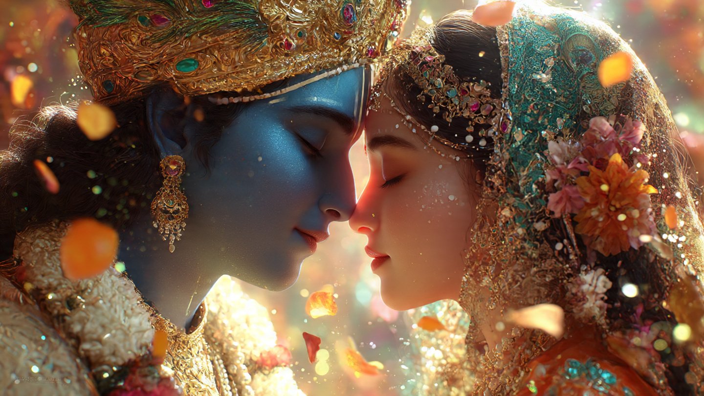 Radha Krishna Peaceful Wallpaper