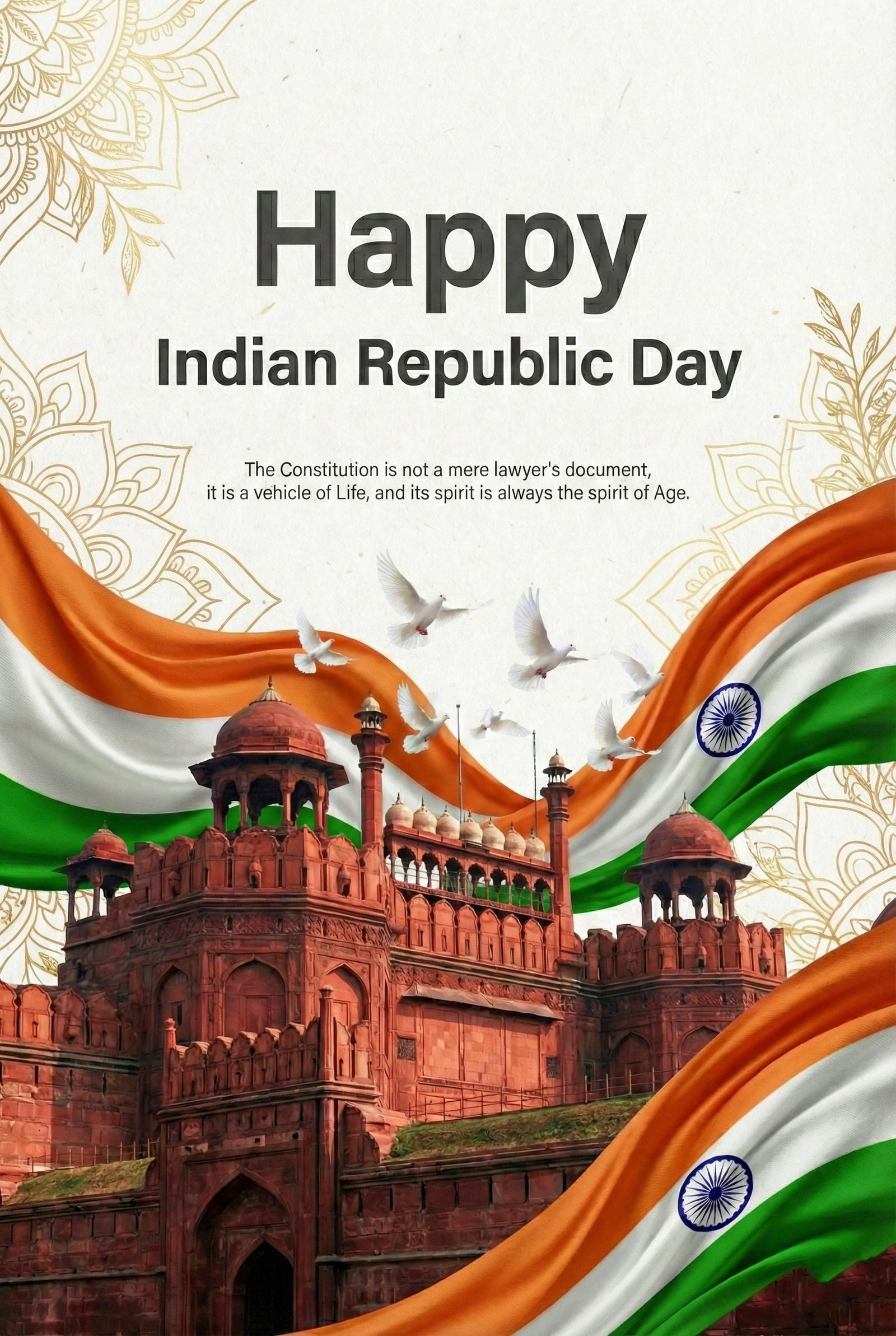 Happy Republic Day India 2026 HD 4K wallpaper for mobile and desktop, free HD background download for iPhone and laptop - FreezyStock