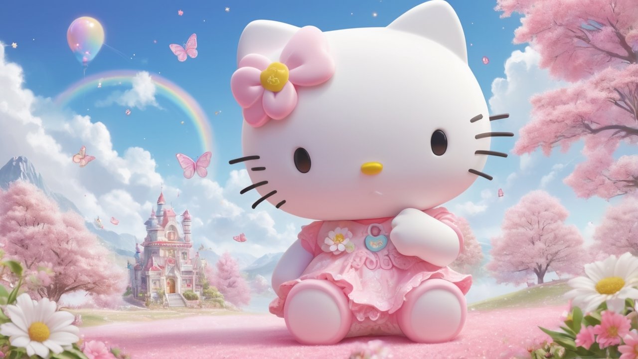 Hello Kitty Minimal Laptop Wallpaper HD 4K wallpaper for mobile and desktop, free HD background download for iPhone and laptop - FreezyStock