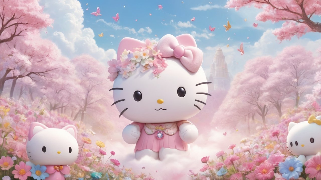 Hello Kitty Pastel Laptop Wallpaper HD 4K wallpaper for mobile and desktop, free HD background download for iPhone and laptop - FreezyStock