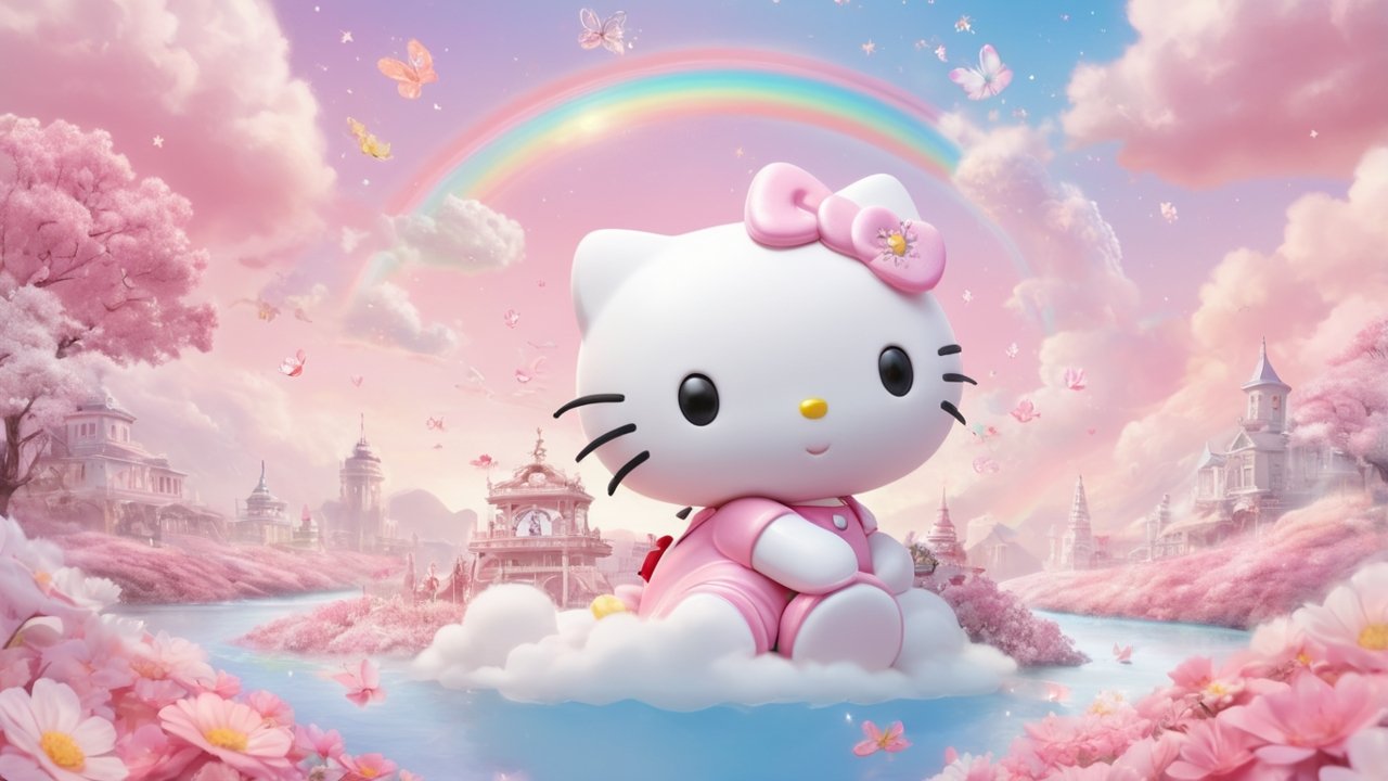 Hello Kitty Pink Laptop Wallpaper HD 4K wallpaper for mobile and desktop, free HD background download for iPhone and laptop - FreezyStock