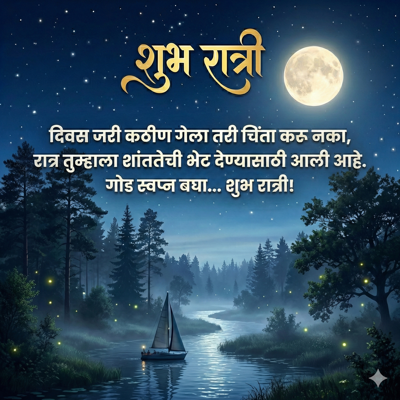 Heart Touching Good Night Marathi HD 4K wallpaper for mobile and desktop, free HD background download for iPhone and laptop - FreezyStock