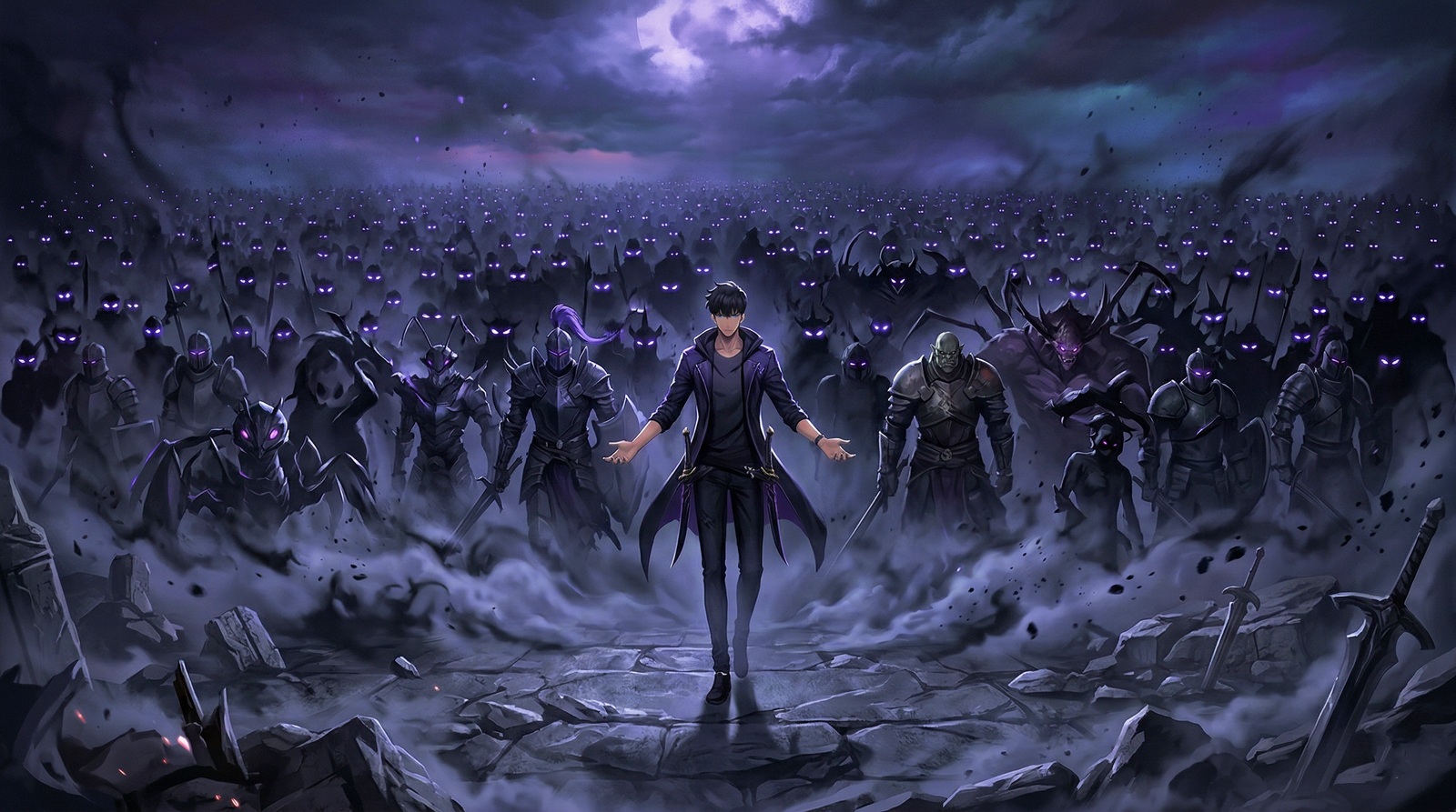 Solo Leveling Wallpaper 4k Army Scene