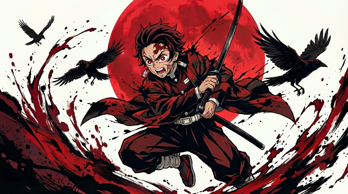 Tanjiro Wallpaper 4k Flame Effect wallpaper 4k hd