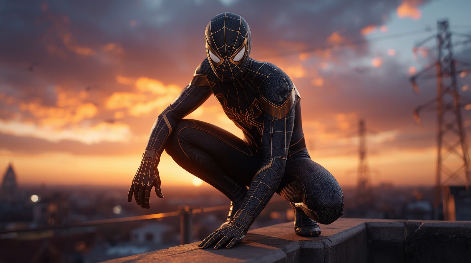 Black Suit Spiderman 4k 4k wallpaper