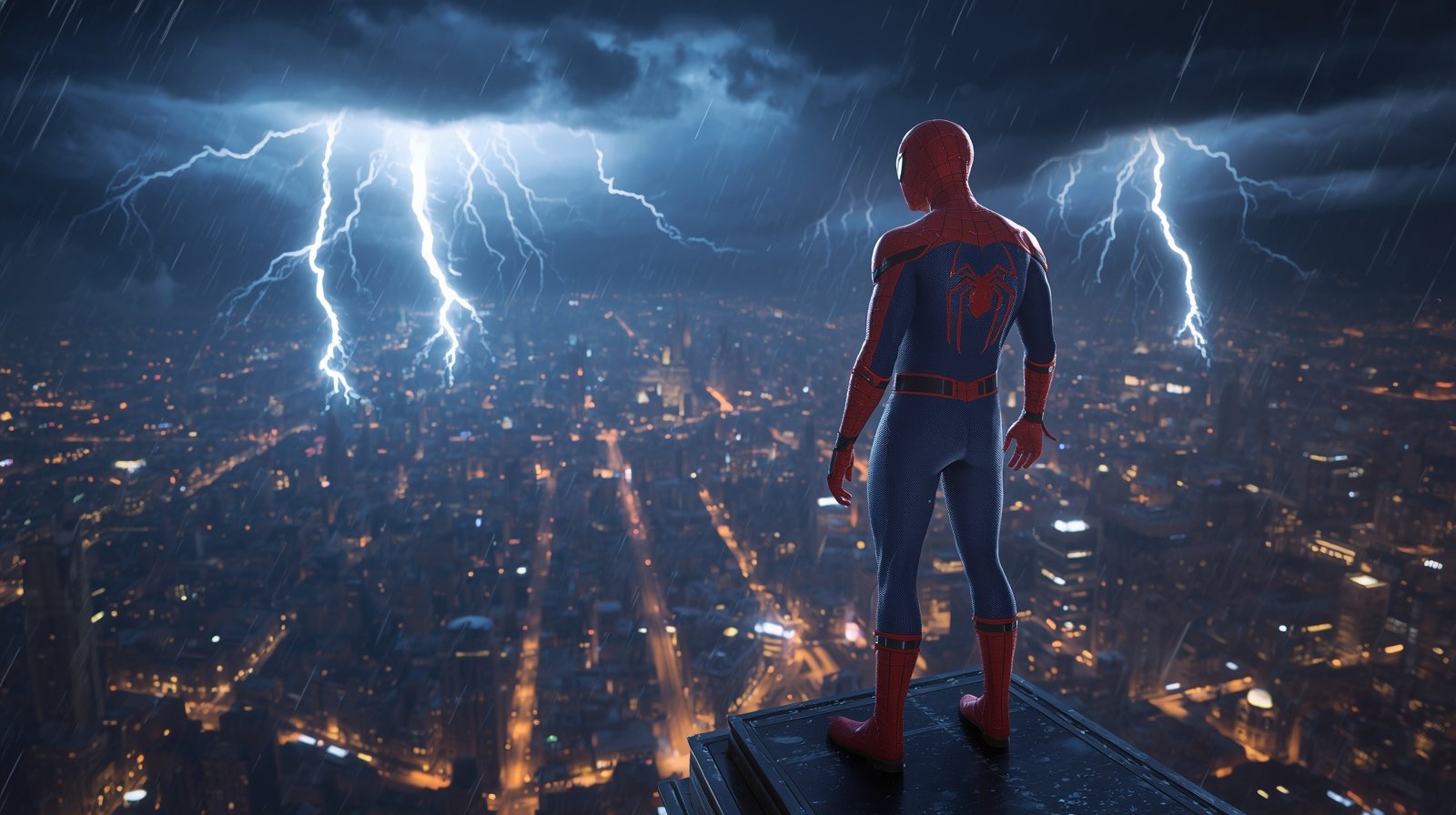 Spiderman Night City 4k 4k wallpaper