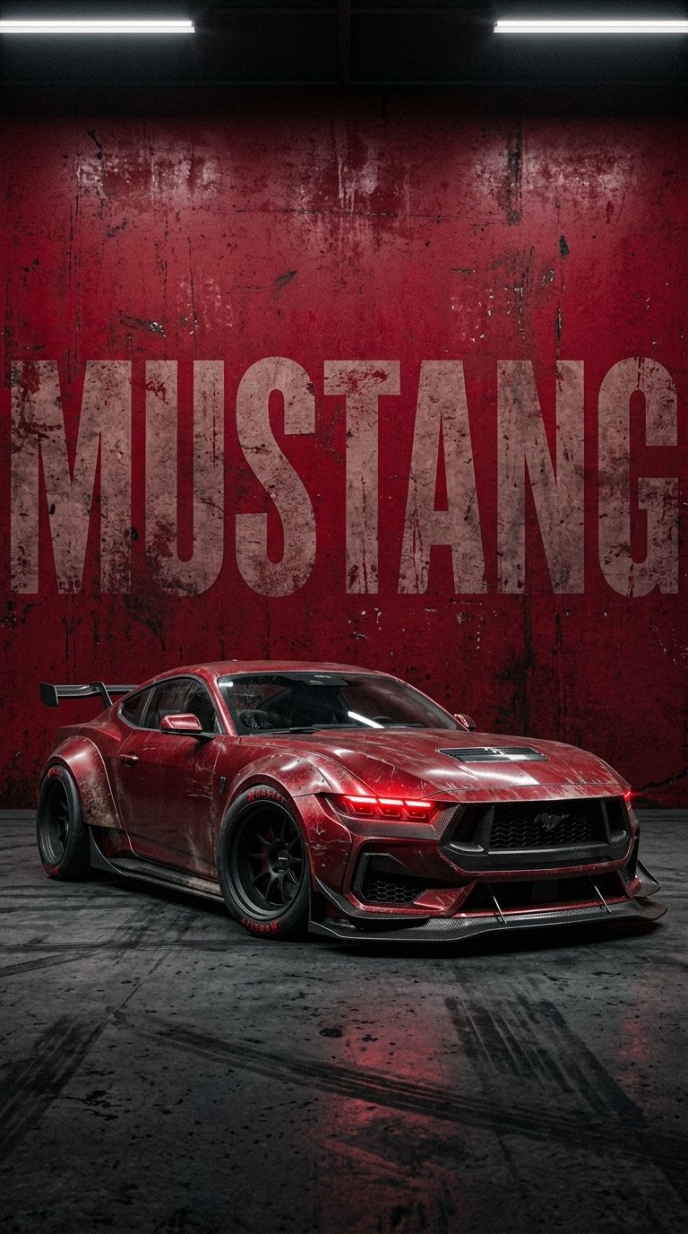 Red Mustang Iphone Lock Screen Wallpaper 4k wallpaper