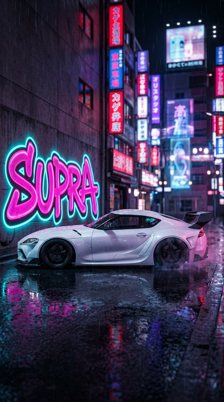 White Toyota Supra Aesthetic Wallpaper 4k wallpaper