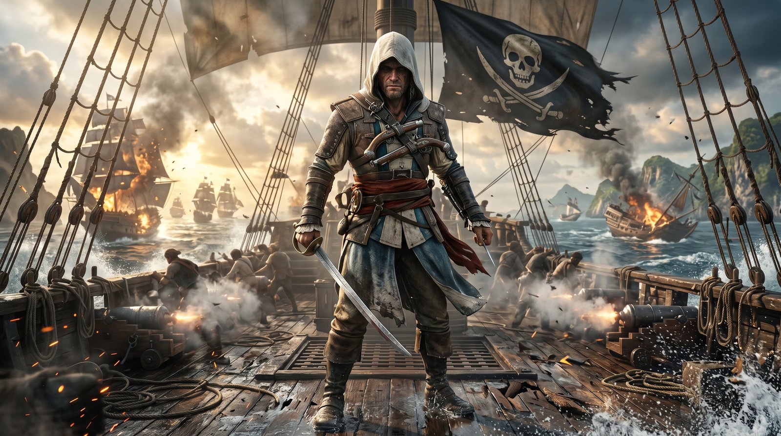Edward Kenway Ocean View 4k wallpaper
