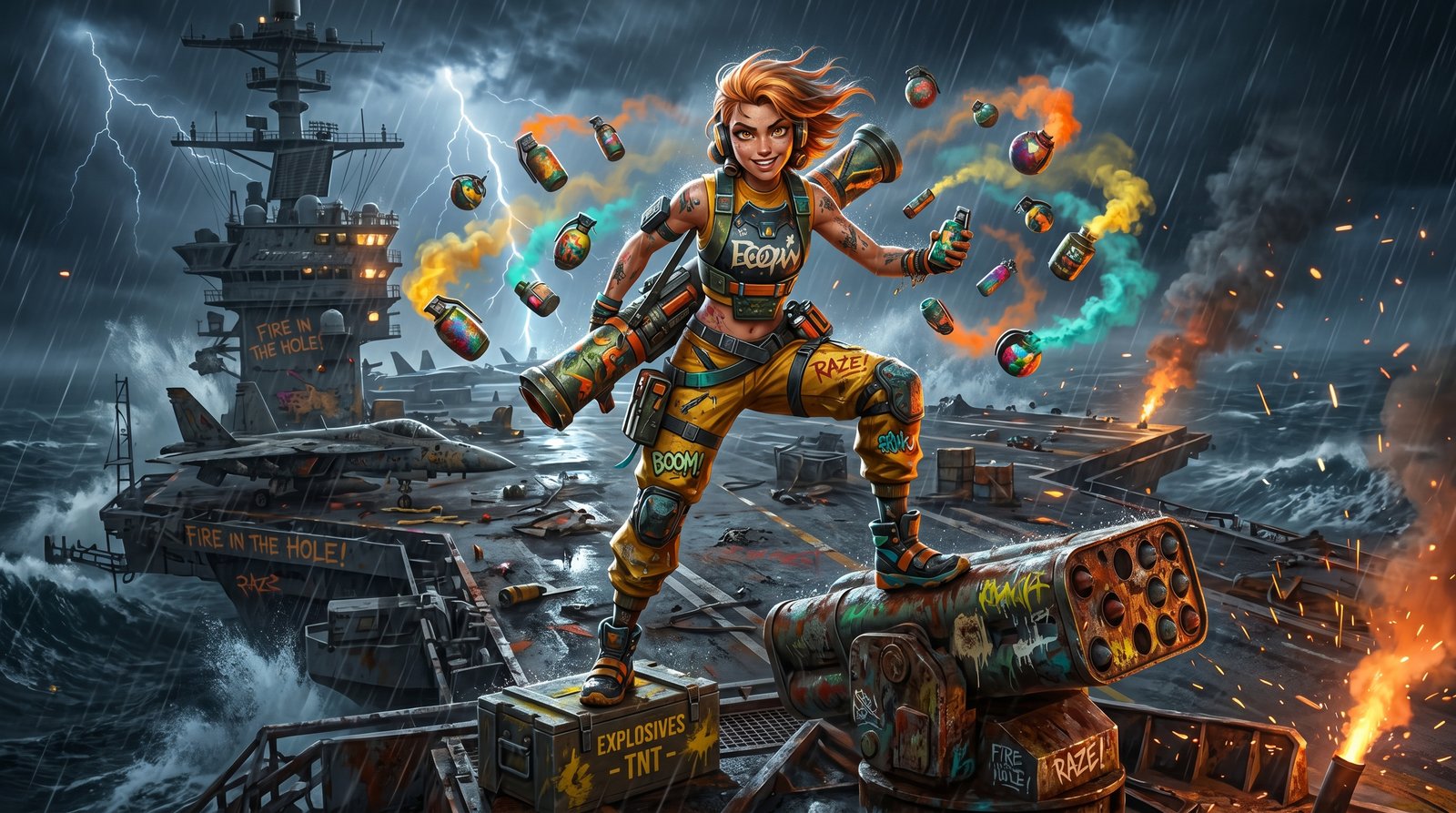 Raze Fireworks Valorant Wallpaper 4k wallpaper