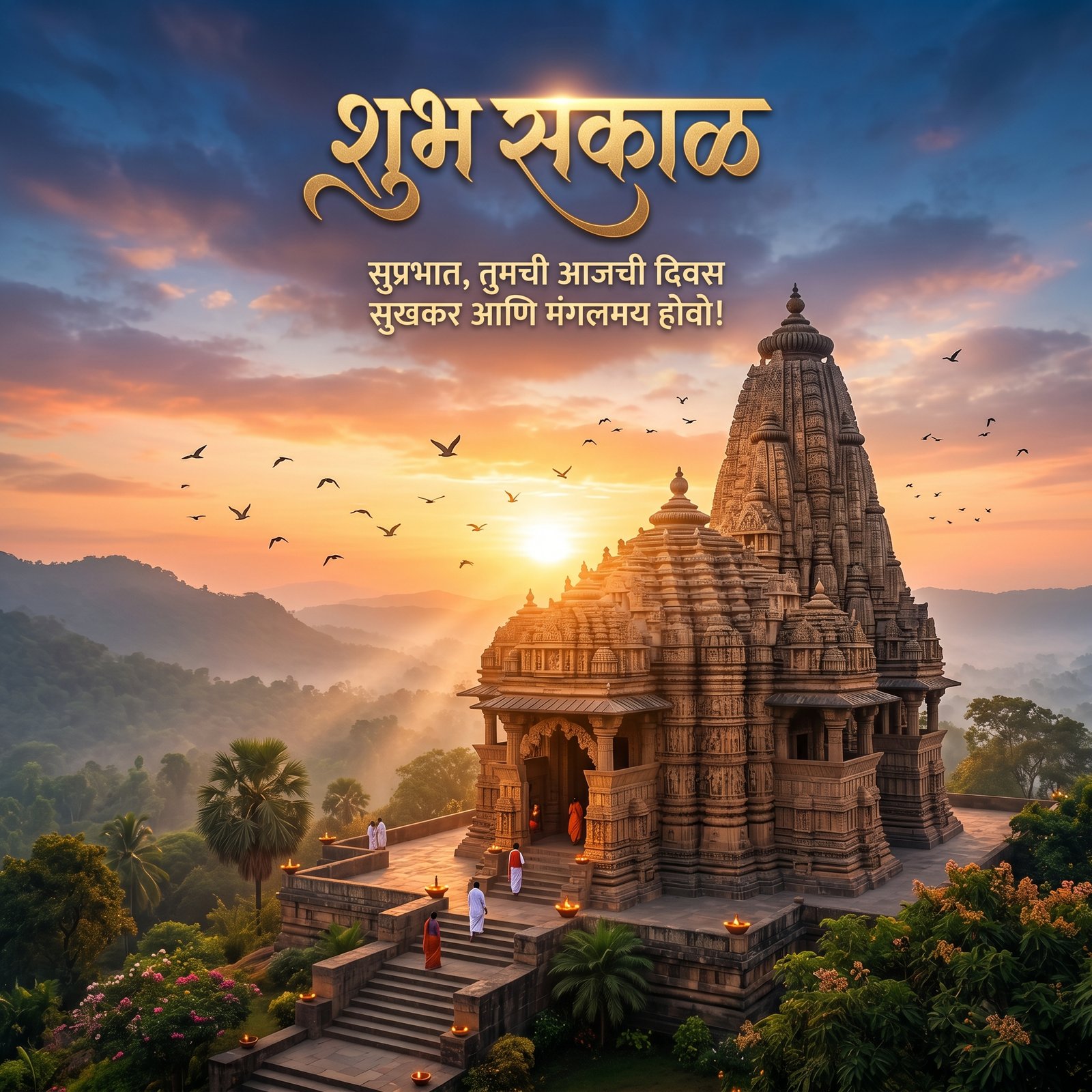Good Morning Marathi Wishes With Flowers 4k wallpaper