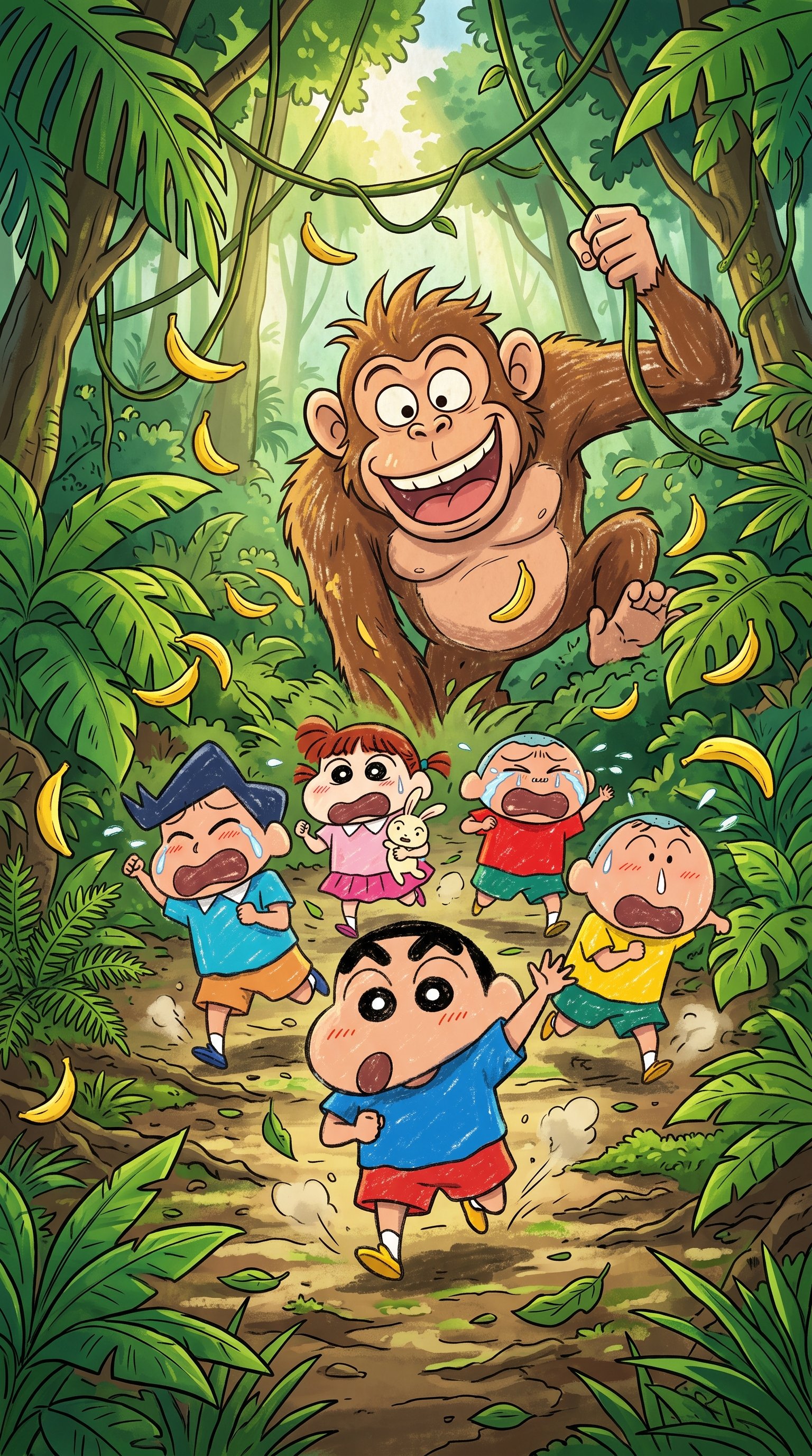 Download this Shinchan Adventure Hd Wallpaper in high quality design with 2160x3840 resolution. Perfect for your laptop, mobi