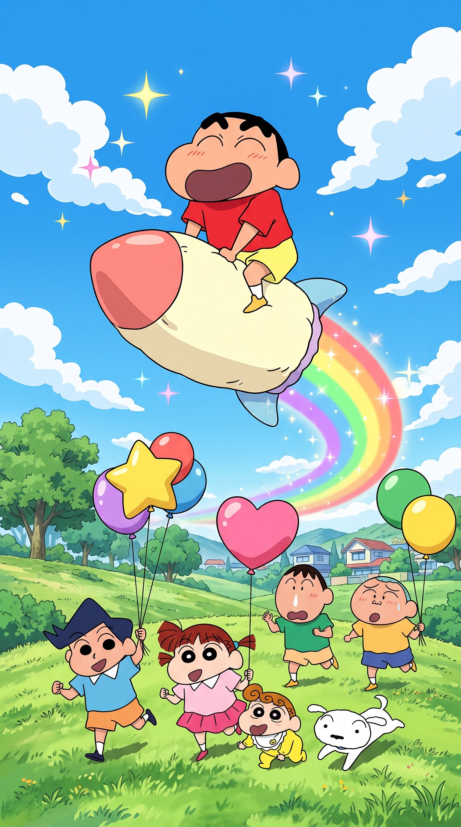Shinchan Rainbow Wallpaper Phone 4k wallpaper