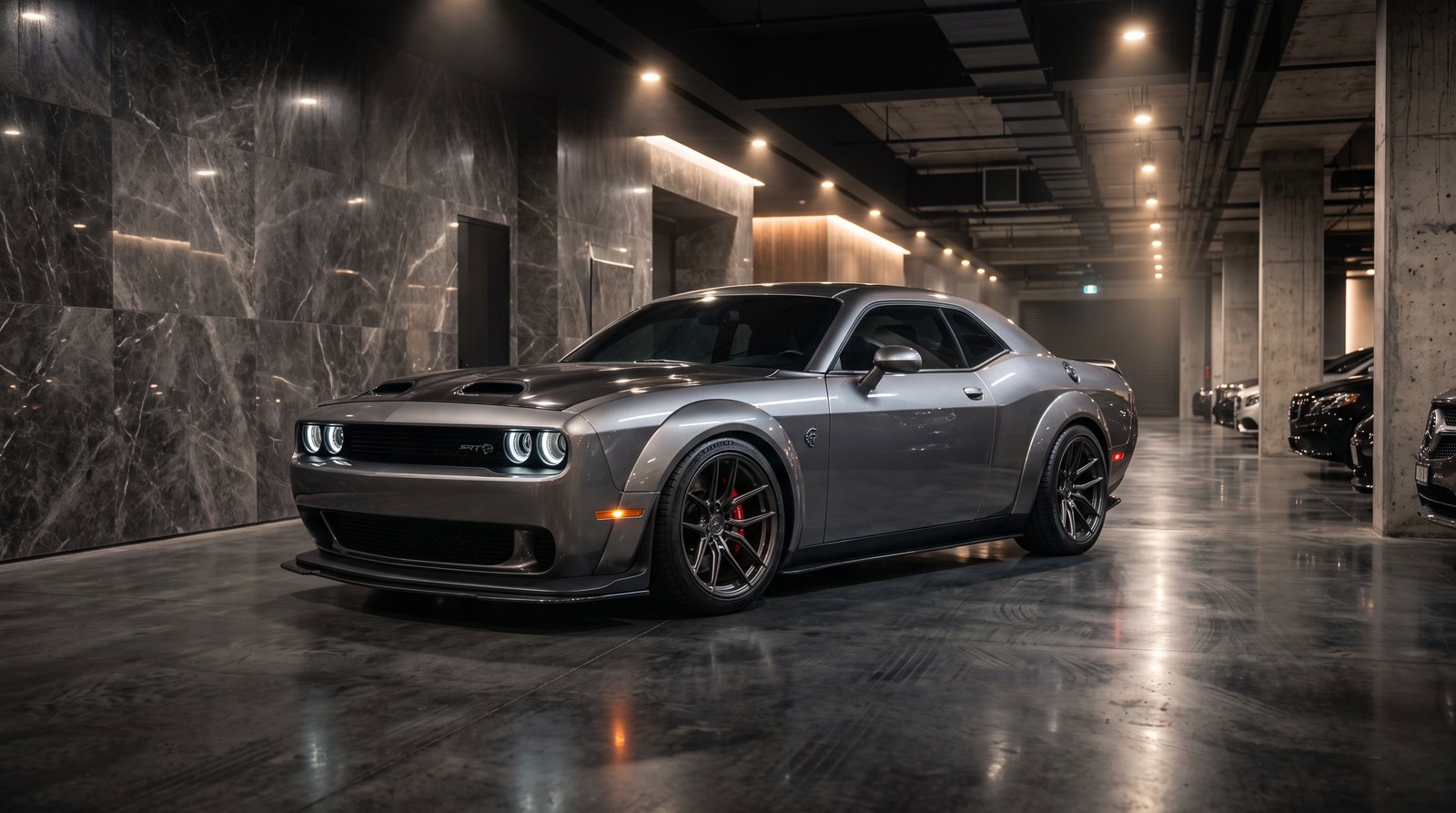 Download this Dodge Challenger In Parking 2k 202607181746 in high quality design with 3840x2160 resolution. Perfect for your