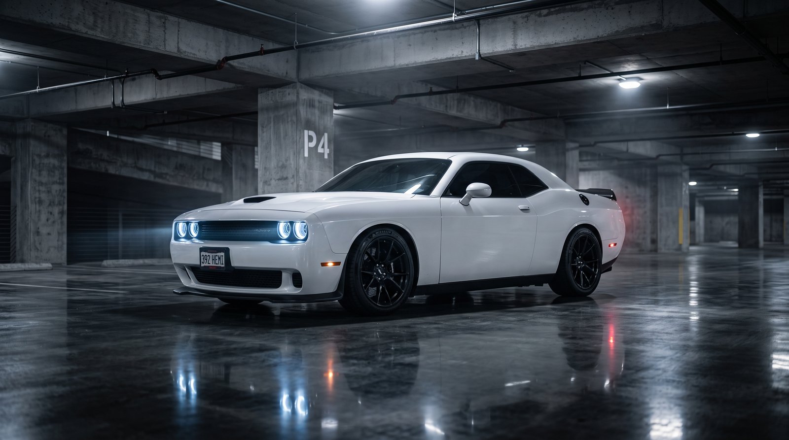 Download this beautiful Pearl White Dodge Challenger Wheels 202607181747 wallpaper available in 3840x2160. Whether you need a