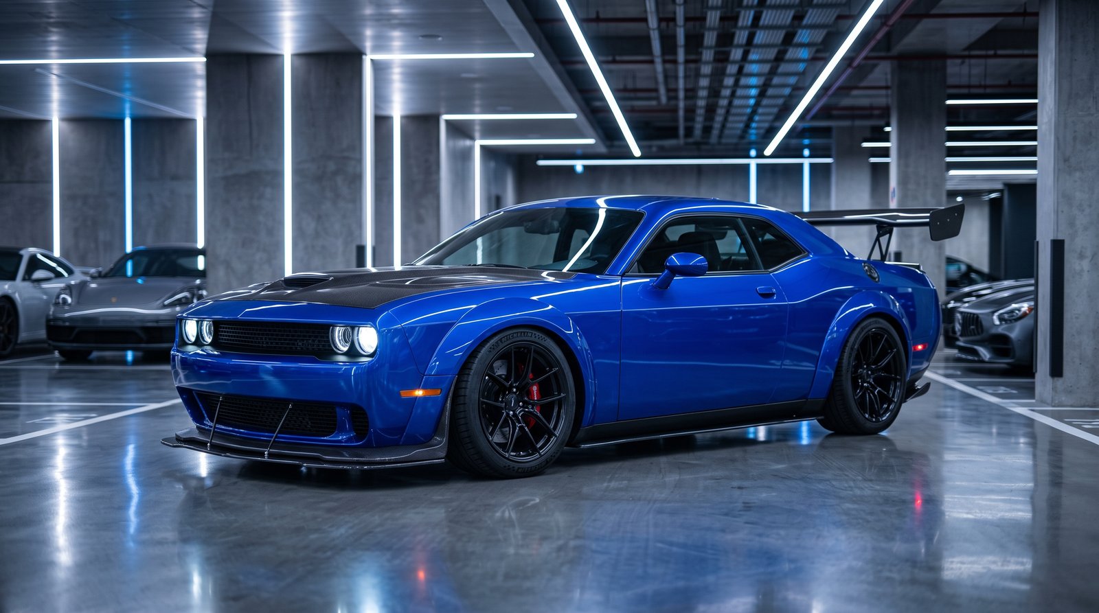 Download this beautiful Royal Blue Dodge Challenger 2k 202607181747 wallpaper available in 3840x2160. Whether you need a fres