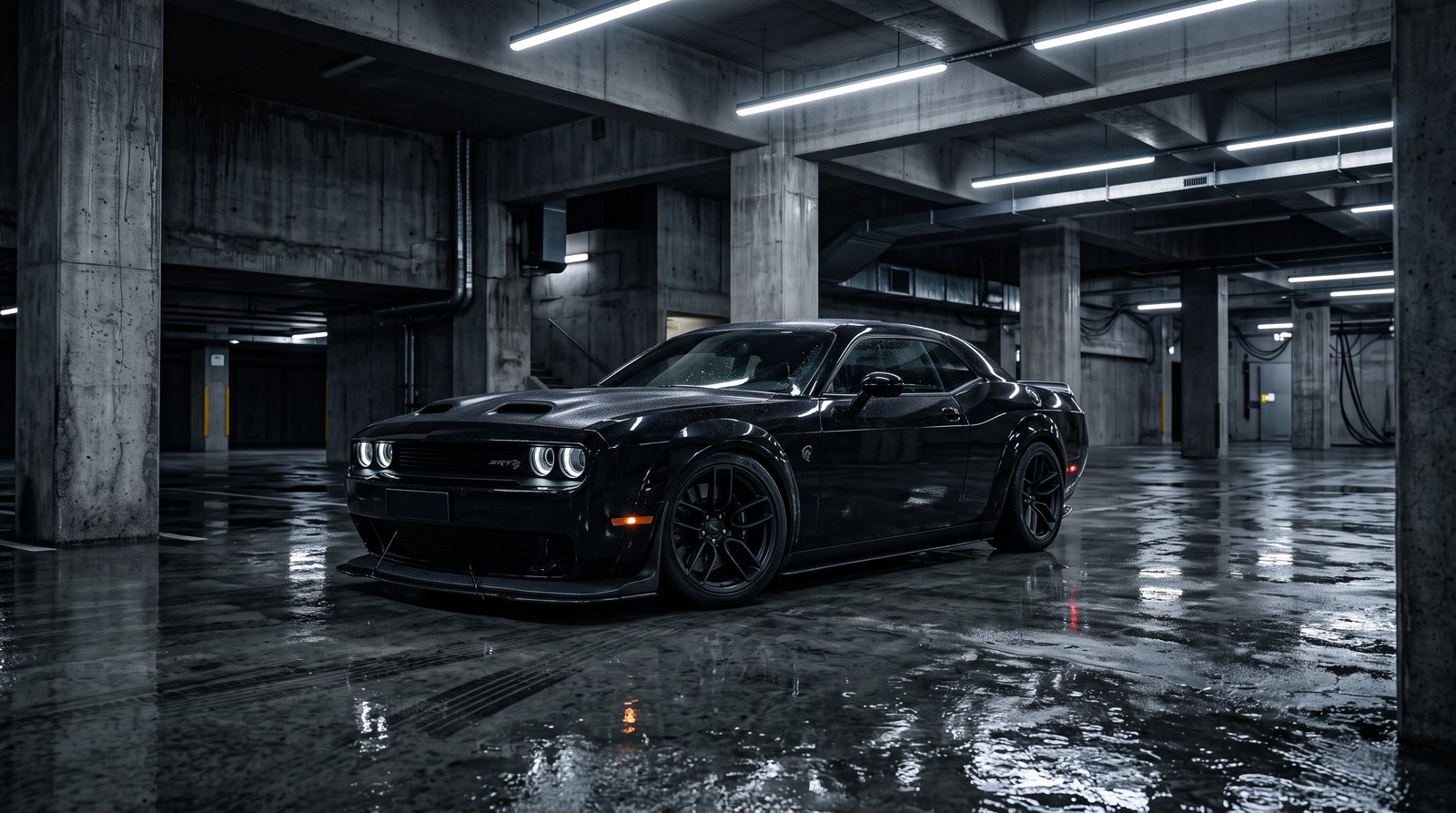 What Do you think about this Black Dodge Challenger Parking S 202607181758 delivers in 3840x2160 resolution. A must-have 4k w