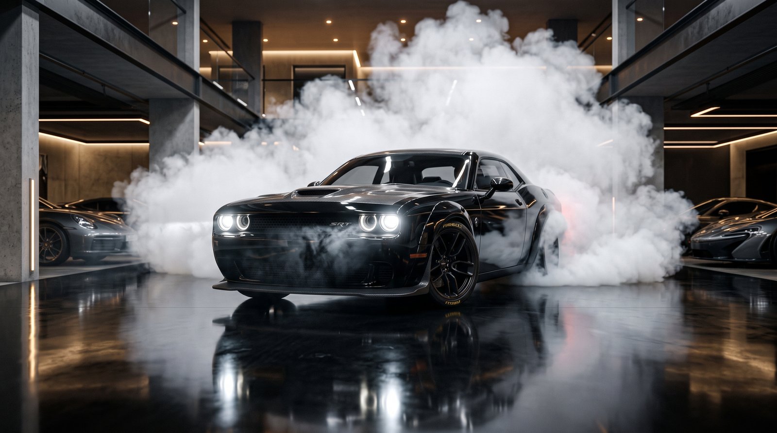 What Do you think about this Ford Mustang Burnout Garage Wallpaper delivers in 3840x2160 resolution. A must-have 4k wallpaper