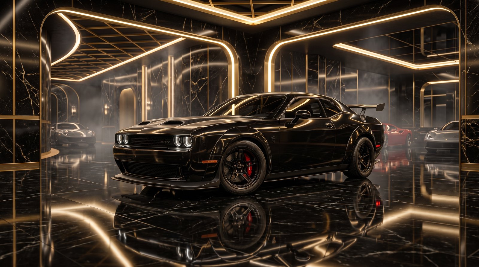 Do you want this eye-catching Black Mustang Luxury Garage Wallpaper in 3840x2160 quality. Ideal for anyone searching for prem