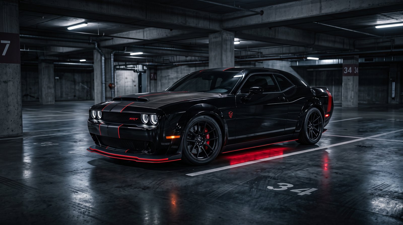 Download this beautiful Black Mustang Red Underglow Wallpaper wallpaper available in 3840x2160. Whether you need a fresh desk